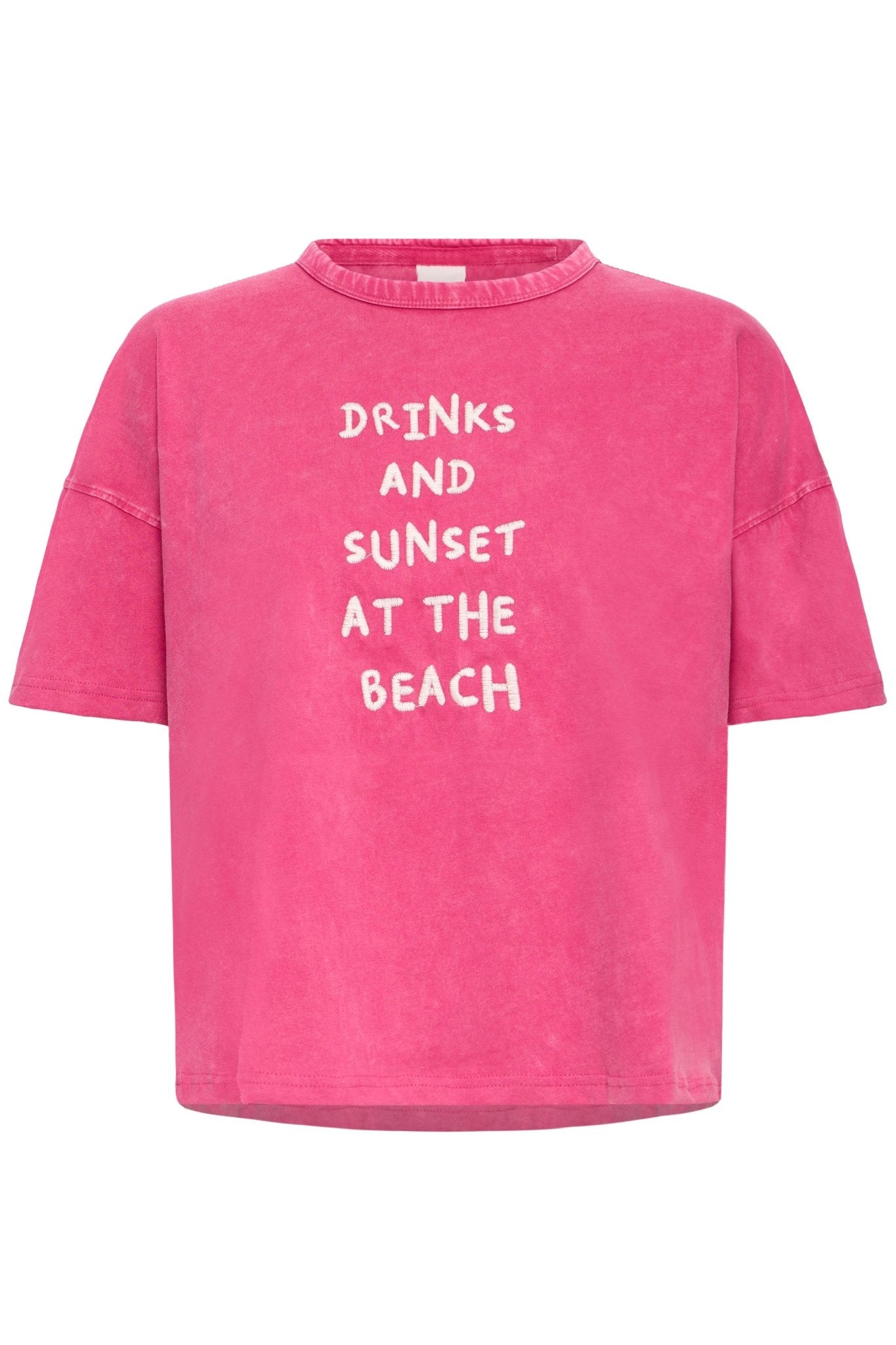 Oversize T-Shirt mit Frontprint in Pink - Blossom Hair & Fashion