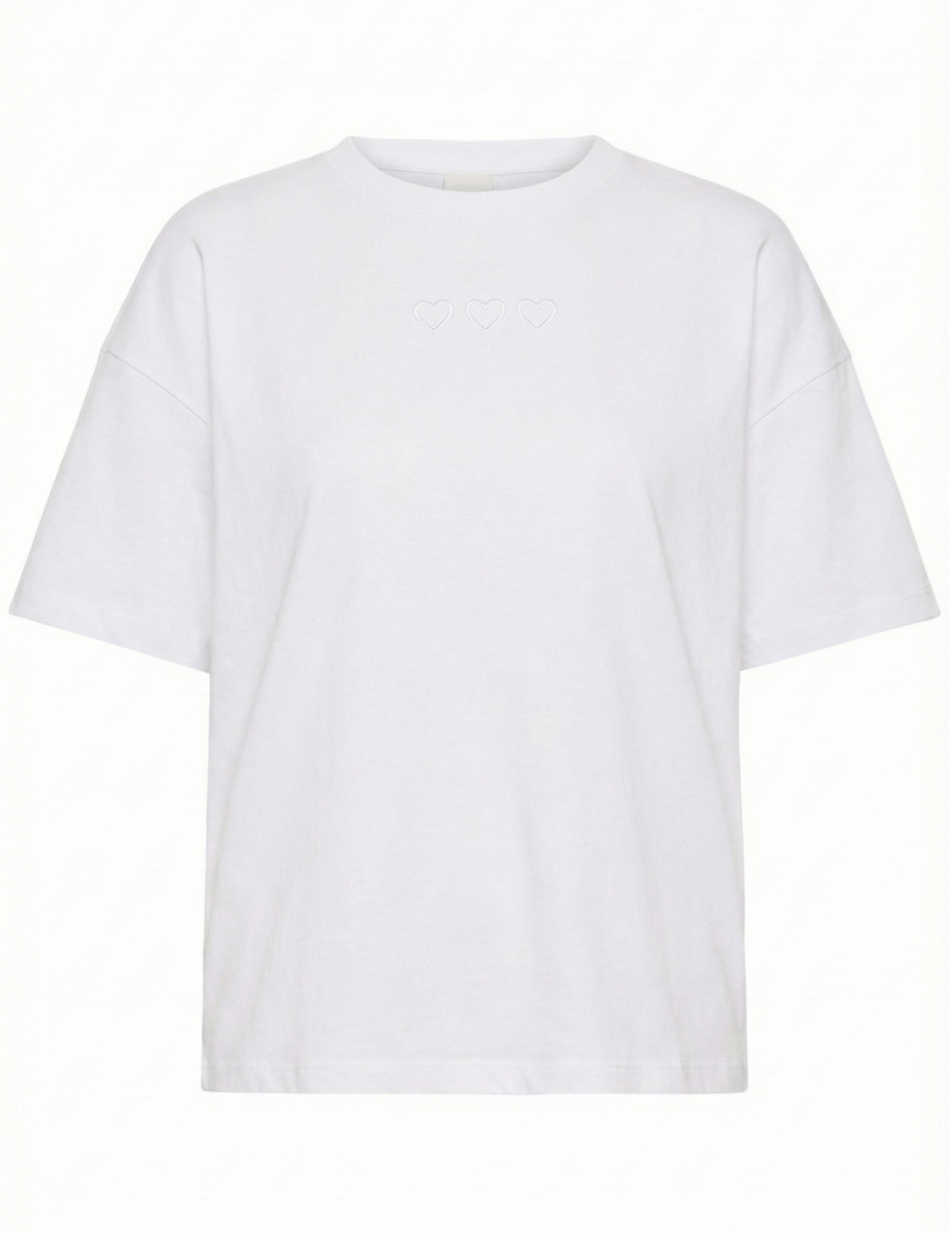 Oversize T Shirt mit Herz Stickerei - Blossom Hair & Fashion