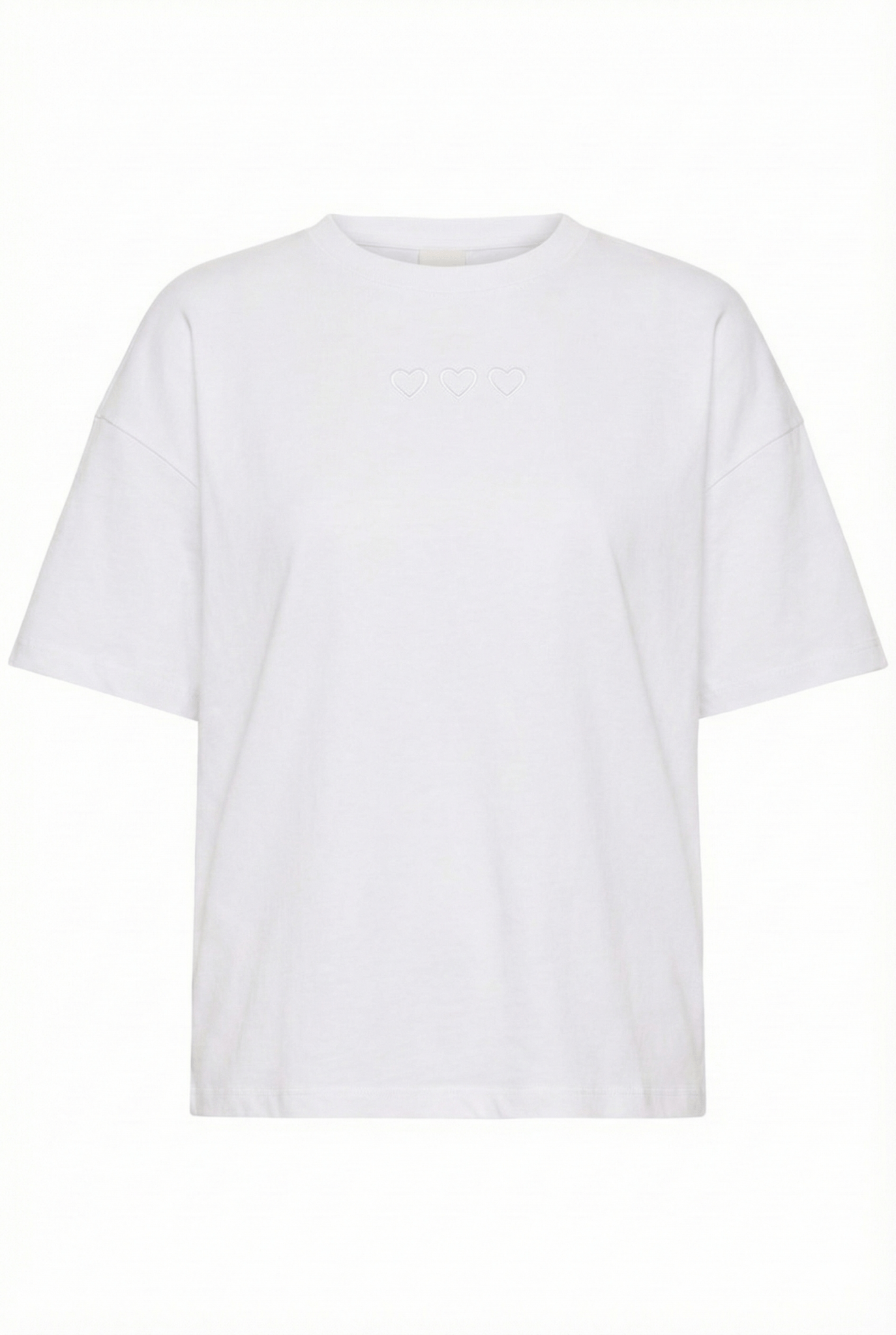 Oversize T Shirt mit Herz Stickerei - Blossom Hair & Fashion