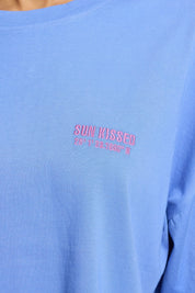 Oversize T-Shirt mit Rückenprint Gelb oder Blau - Blossom Hair & Fashion