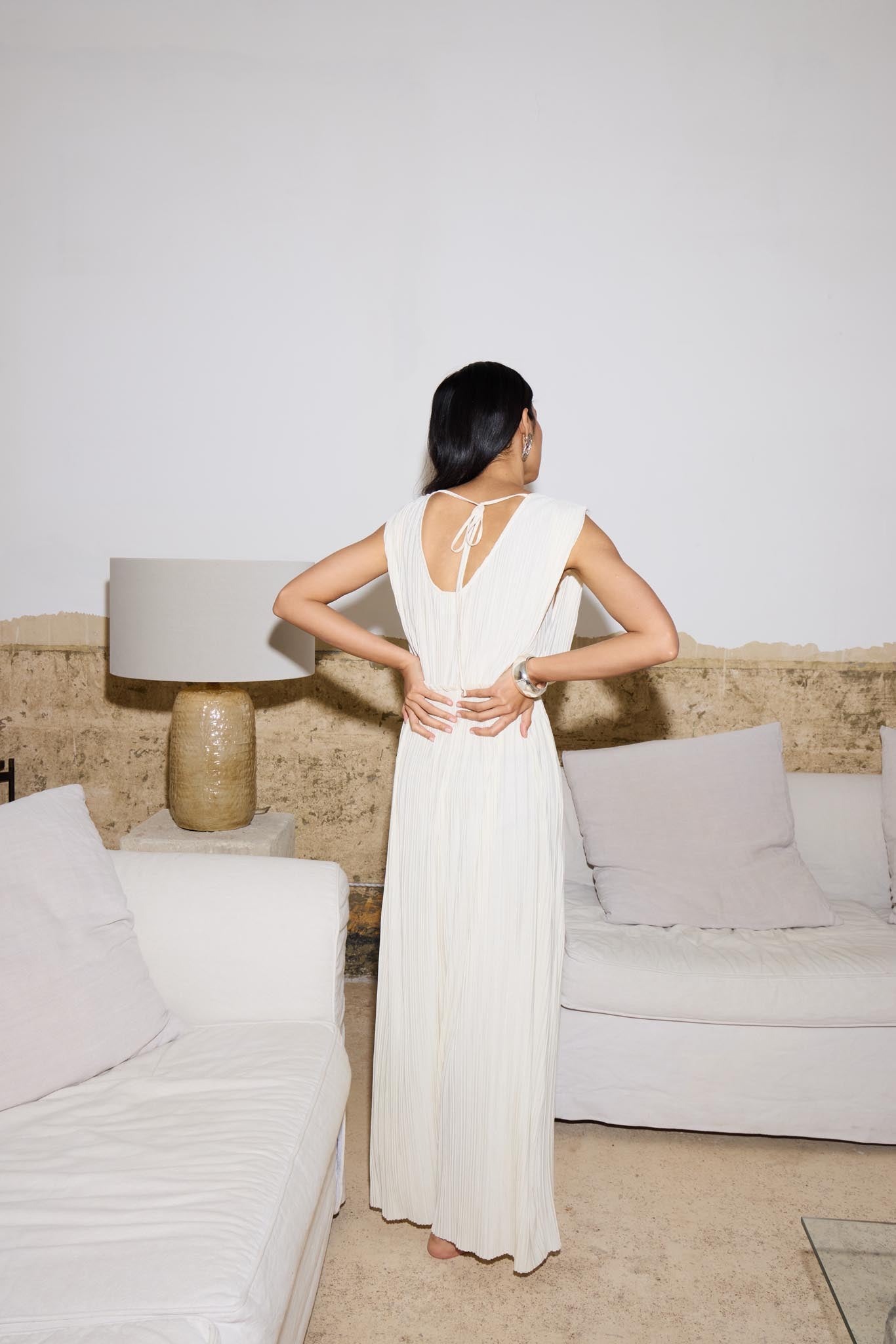 Plissiertes Maxikleid für Damen – Elegant & ärmellos - Blossom Hair & Fashion
