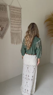 Bluse mit Muster in Grün