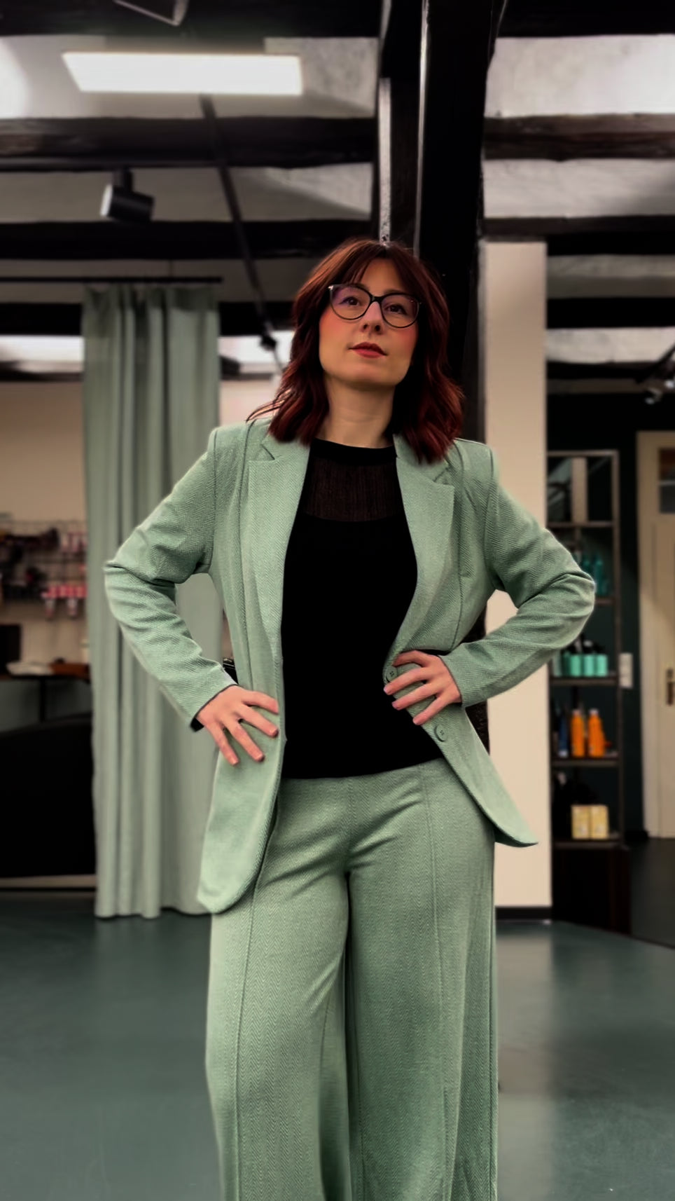 Lässiger Long-Blazer für Damen in Beryl Green
