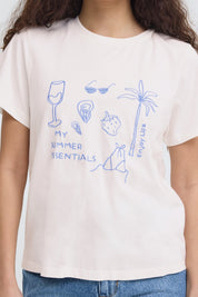 Print Shirt mit Frontmotiv in Offwhite - Blossom Hair & Fashion