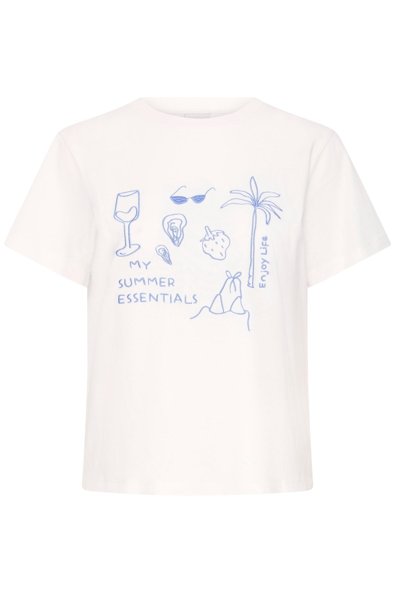 Print Shirt mit Frontmotiv in Offwhite - Blossom Hair & Fashion