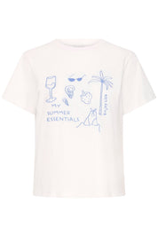 Print Shirt mit Frontmotiv in Offwhite - Blossom Hair & Fashion