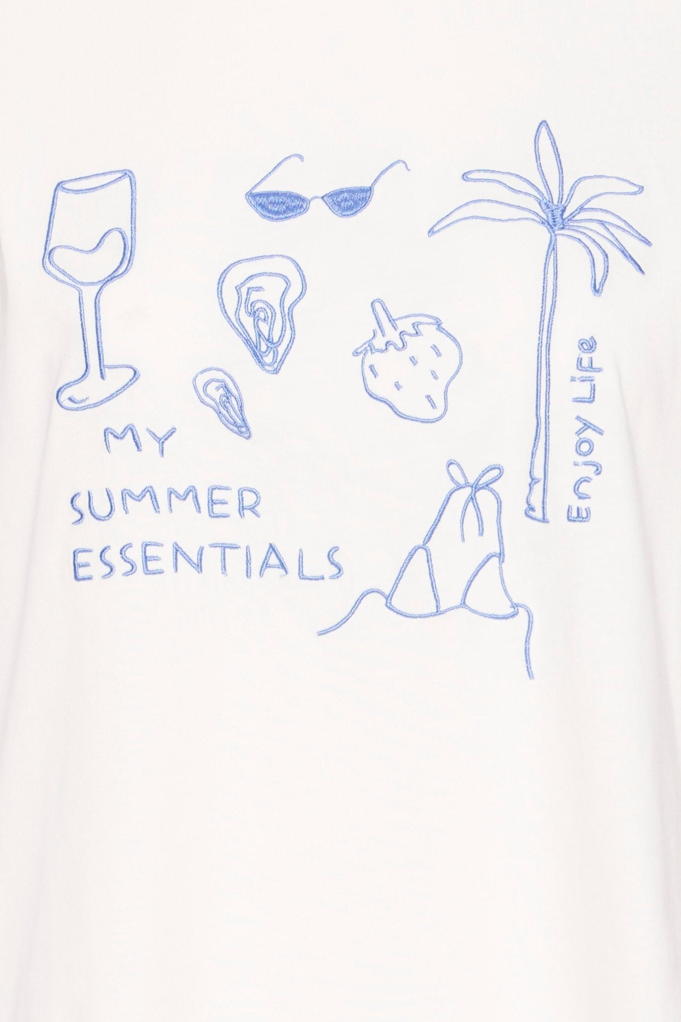 Print Shirt mit Frontmotiv in Offwhite - Blossom Hair & Fashion