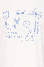 Print Shirt mit Frontmotiv in Offwhite - Blossom Hair & Fashion