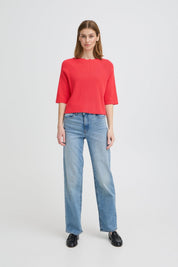 Roter Strickpullover im Baggy Fit - Blossom Hair & Fashion