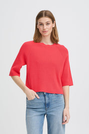 Roter Strickpullover im Baggy Fit - Blossom Hair & Fashion