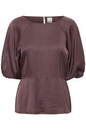 Satiniertes Blusenshirt aus Viskose - Blossom Hair & Fashion