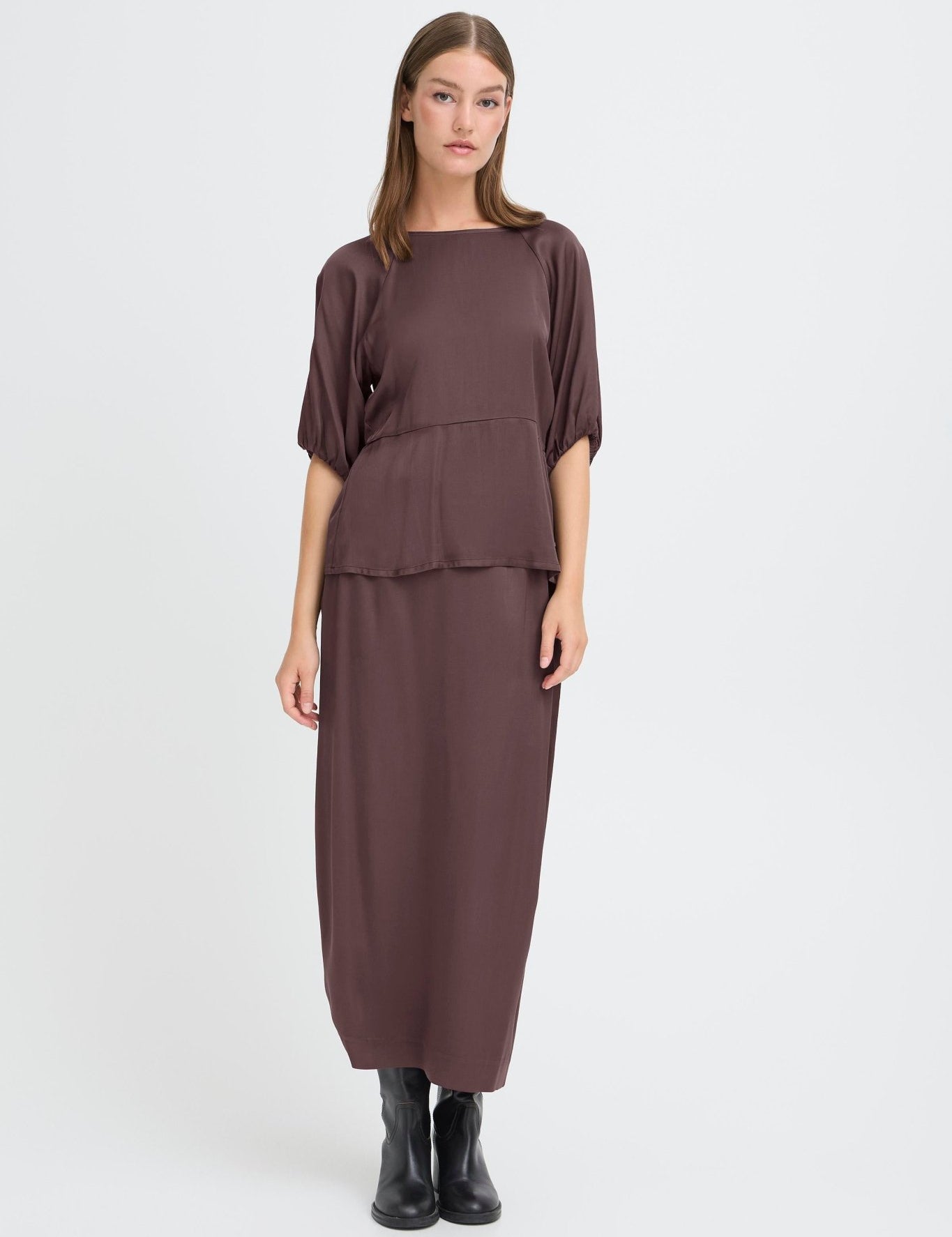 Satiniertes Blusenshirt aus Viskose - Blossom Hair & Fashion