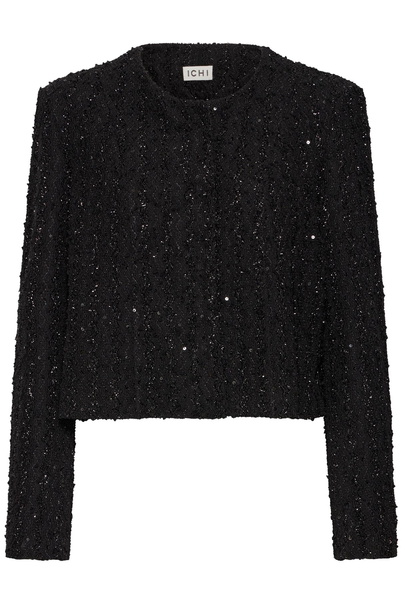 Schwarze Glitzerjacke mit strukturierter Oberfläche - Blossom Hair & Fashion