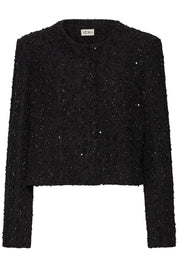 Schwarze Glitzerjacke mit strukturierter Oberfläche - Blossom Hair & Fashion