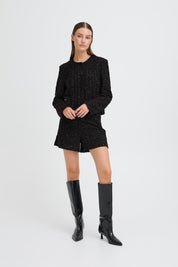 Schwarze Glitzerjacke mit strukturierter Oberfläche - Blossom Hair & Fashion