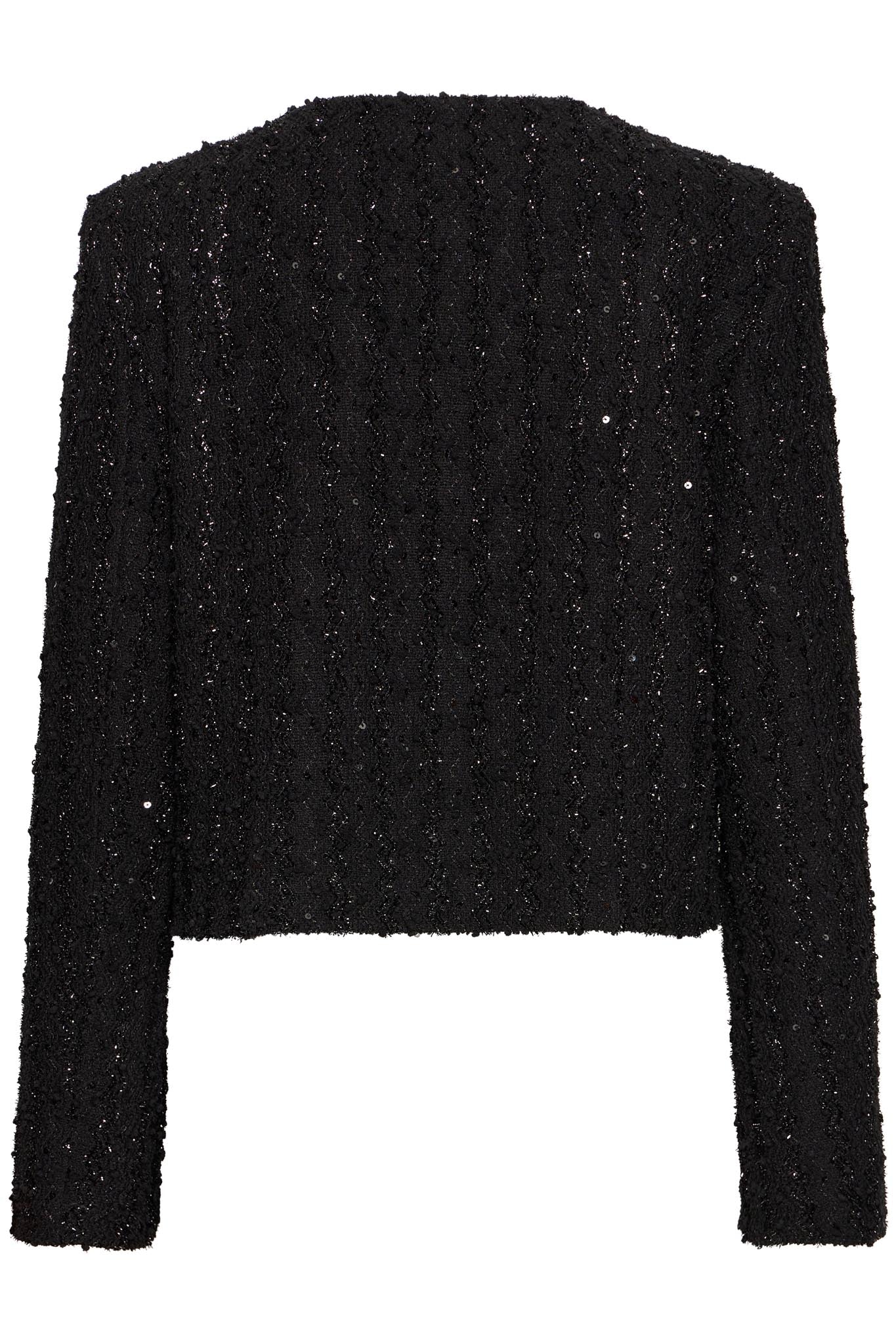 Schwarze Glitzerjacke mit strukturierter Oberfläche - Blossom Hair & Fashion