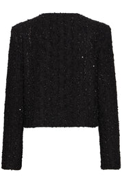 Schwarze Glitzerjacke mit strukturierter Oberfläche - Blossom Hair & Fashion