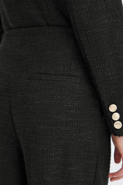 Schwarze High - Waist - Hose mit weitem Bein - Blossom Hair & Fashion