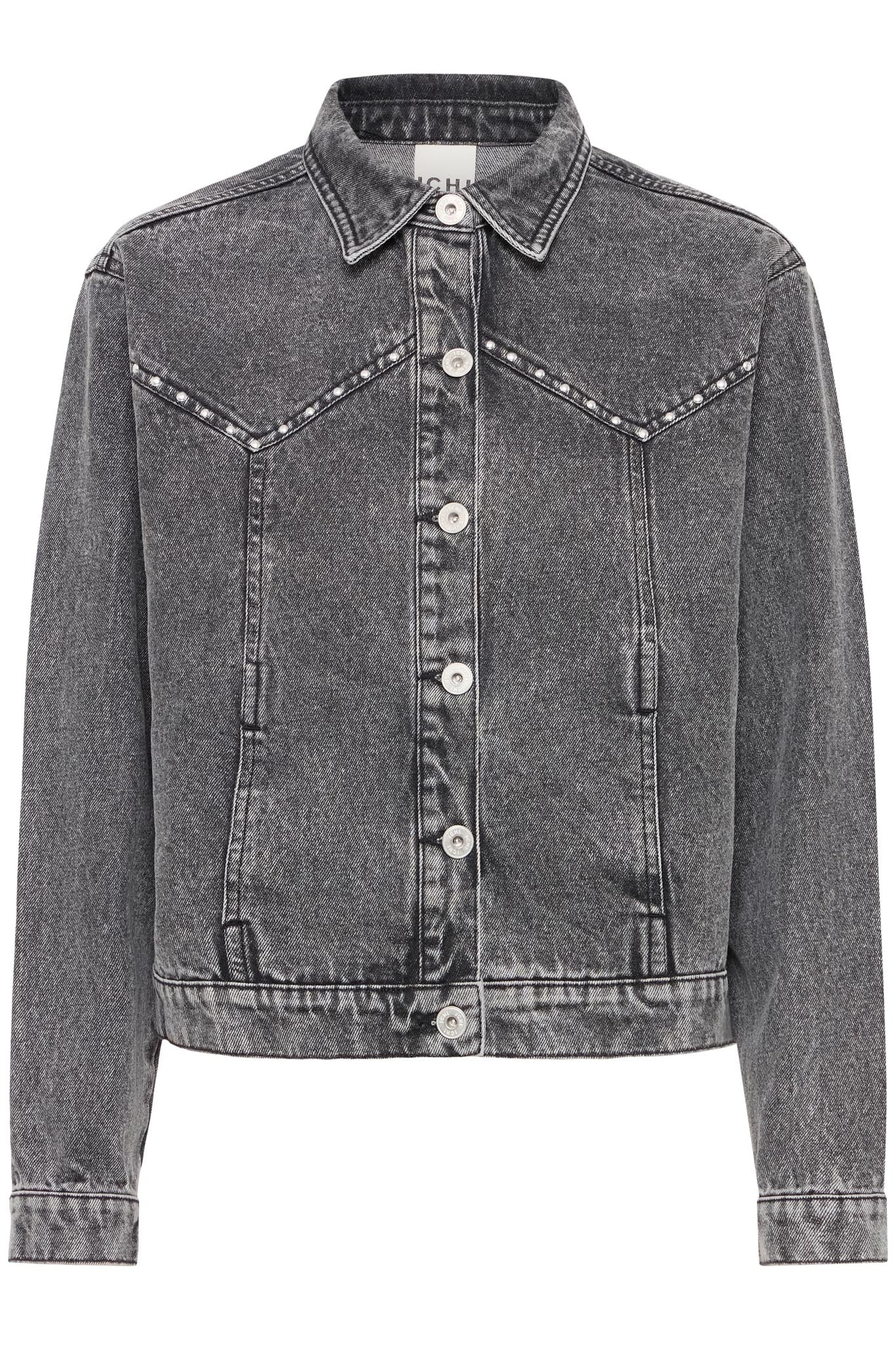 Schwarze Jeansjacke mit Nieten - Details - Blossom Hair & Fashion