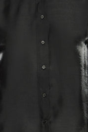 Schwarze Satinbluse mit Glanzoptik - Blossom Hair & Fashion