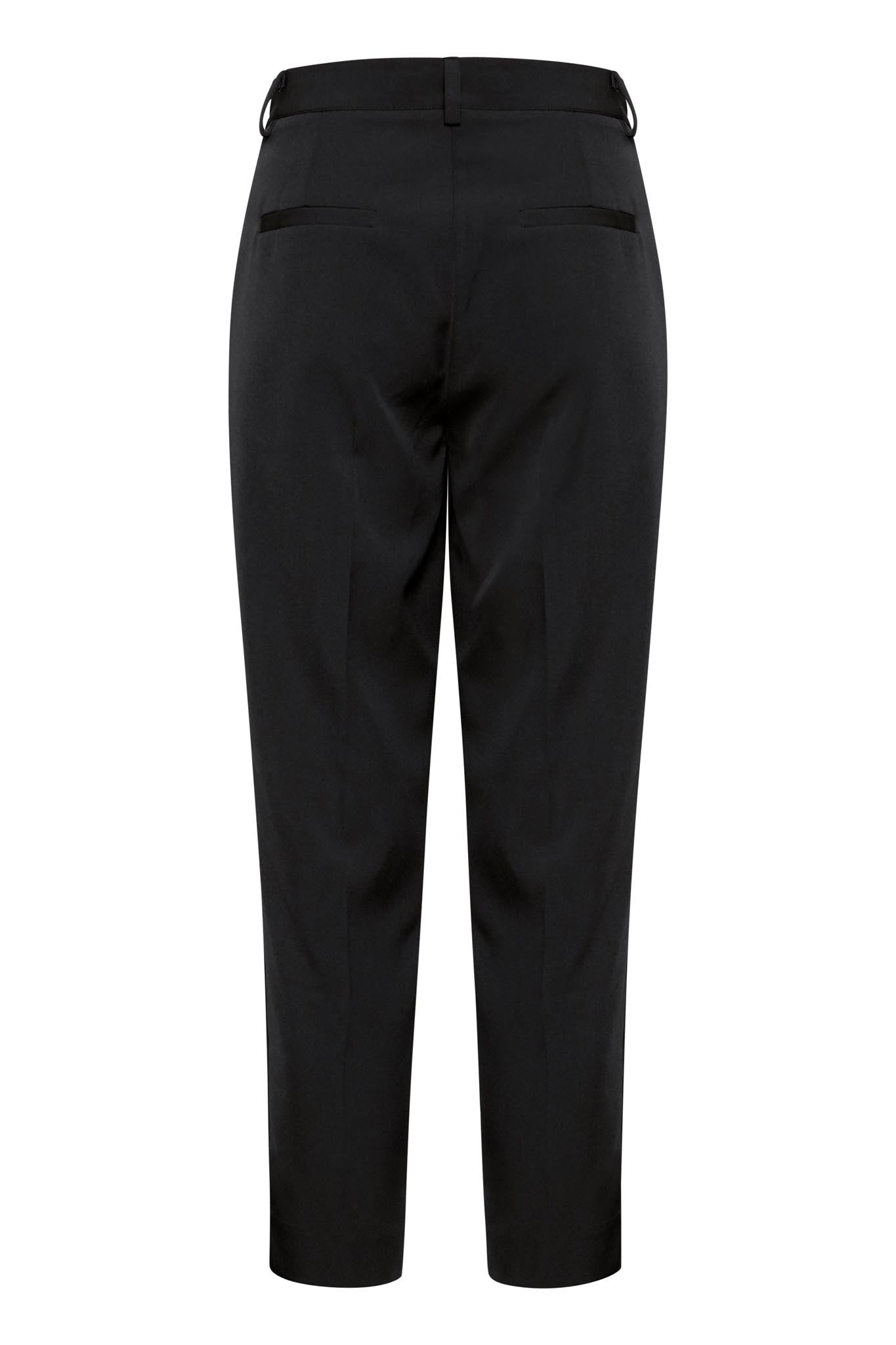 Schwarze Stoffhose Damen Regular Fit ankle length - Blossom Hair & Fashion