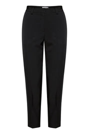 Schwarze Stoffhose Damen Regular Fit ankle length - Blossom Hair & Fashion