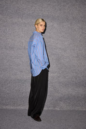 Schwarze Stoffhose wide leg high waist - Blossom Hair & Fashion