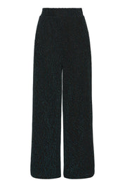 Schwarze Wide - Leg - Hose mit schimmernder Struktur - Blossom Hair & Fashion