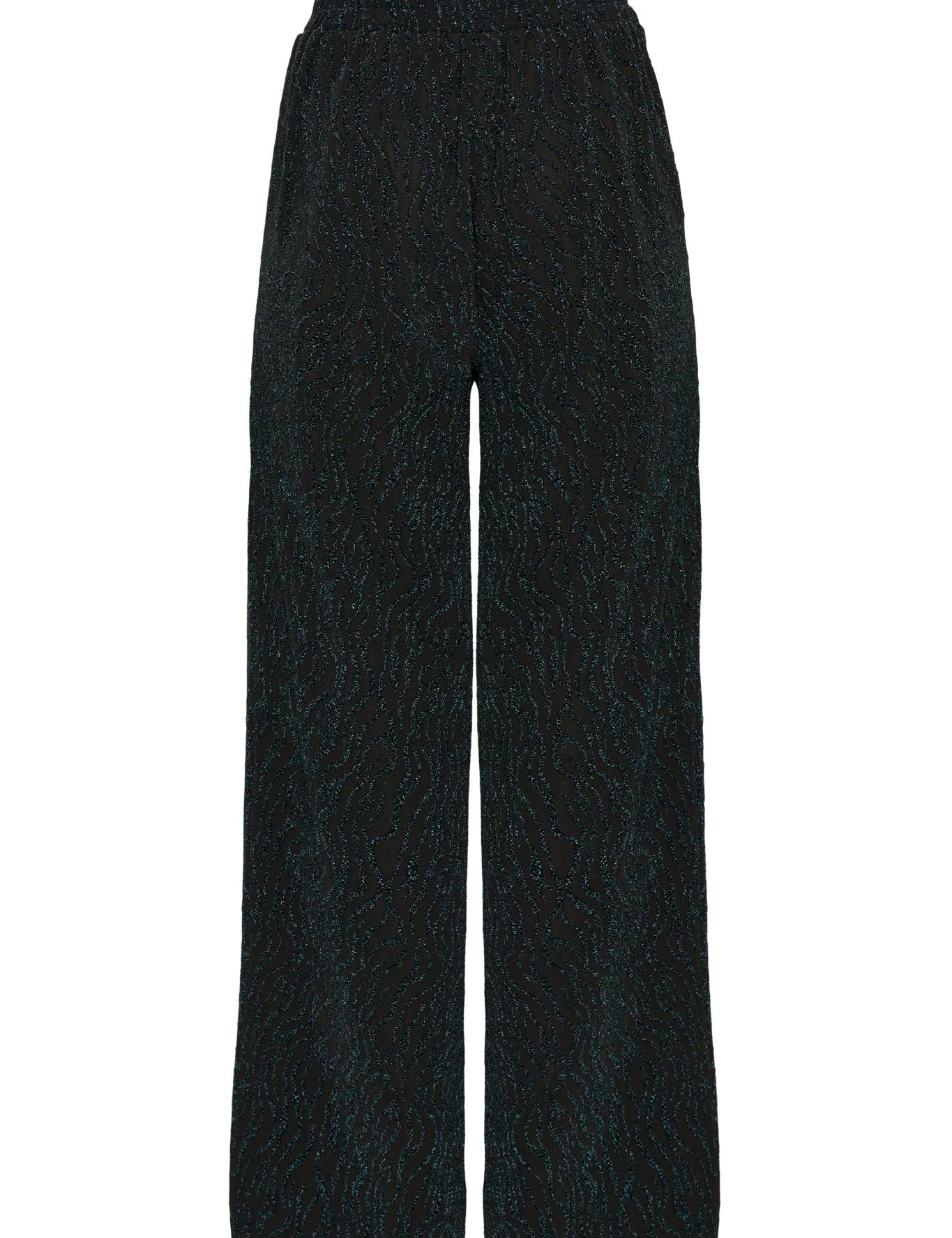 Schwarze Wide - Leg - Hose mit schimmernder Struktur - Blossom Hair & Fashion