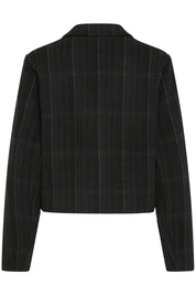 Schwarzer Blazer kariert kurz - Blossom Hair & Fashion