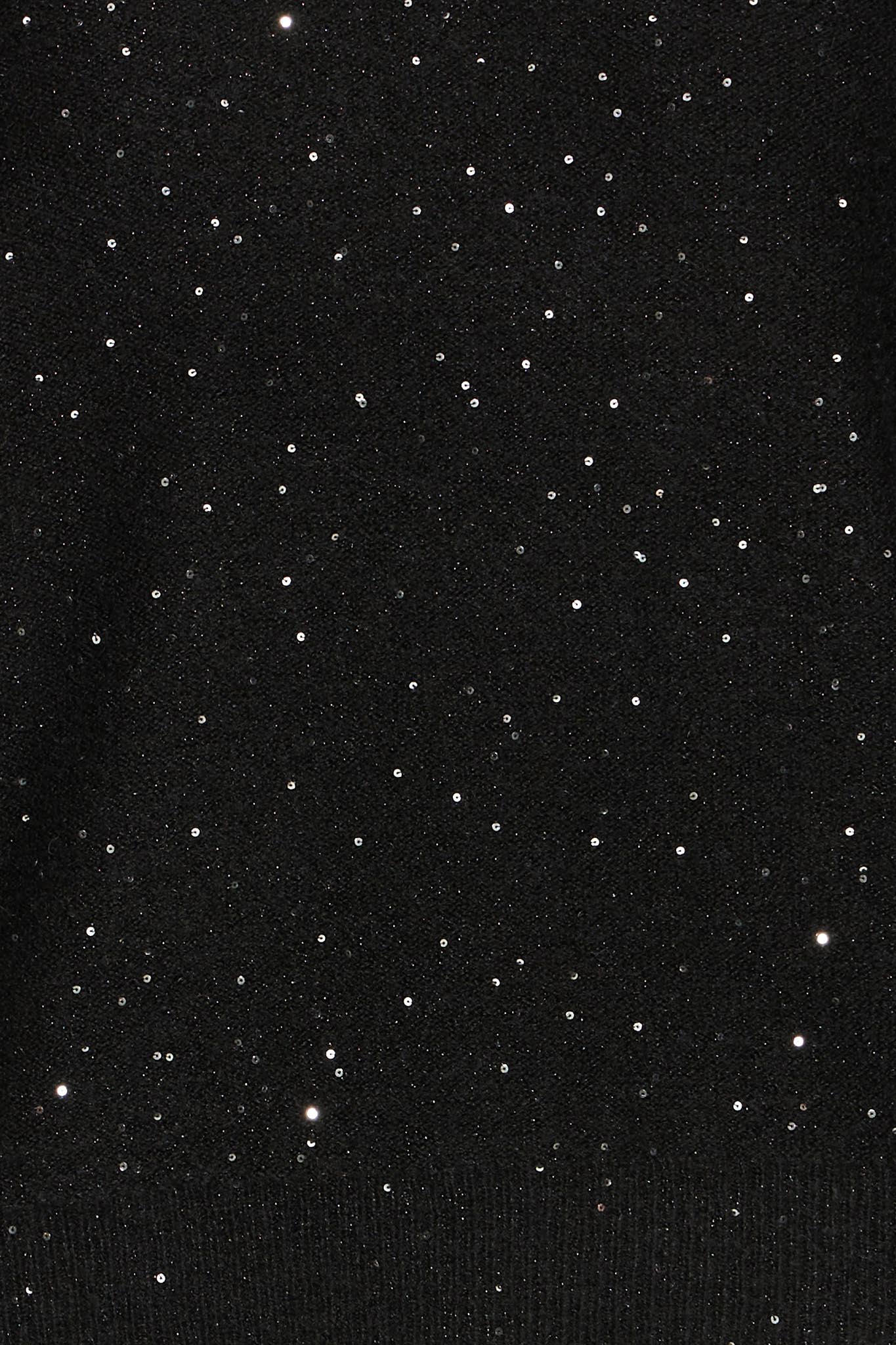 Schwarzer Glitzerpullover mit V - Ausschnitt - Blossom Hair & Fashion