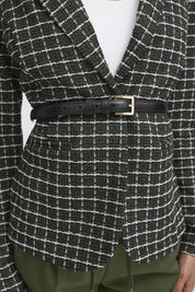 Schwarzer Guertel mit feiner Struktur - Blossom Hair & Fashion