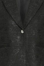Schwarzer Kurzblazer mit Glanzstruktur - Blossom Hair & Fashion