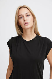 Schwarzes ärmelloses Shirt mit Boxy Fit - Blossom Hair & Fashion