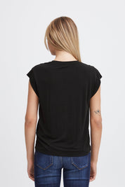 Schwarzes ärmelloses Shirt mit Boxy Fit - Blossom Hair & Fashion