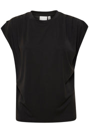 Schwarzes ärmelloses Shirt mit Boxy Fit - Blossom Hair & Fashion