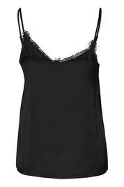 Schwarzes Spitzen - Top mit lockerem Schnitt für Damen - Blossom Hair & Fashion