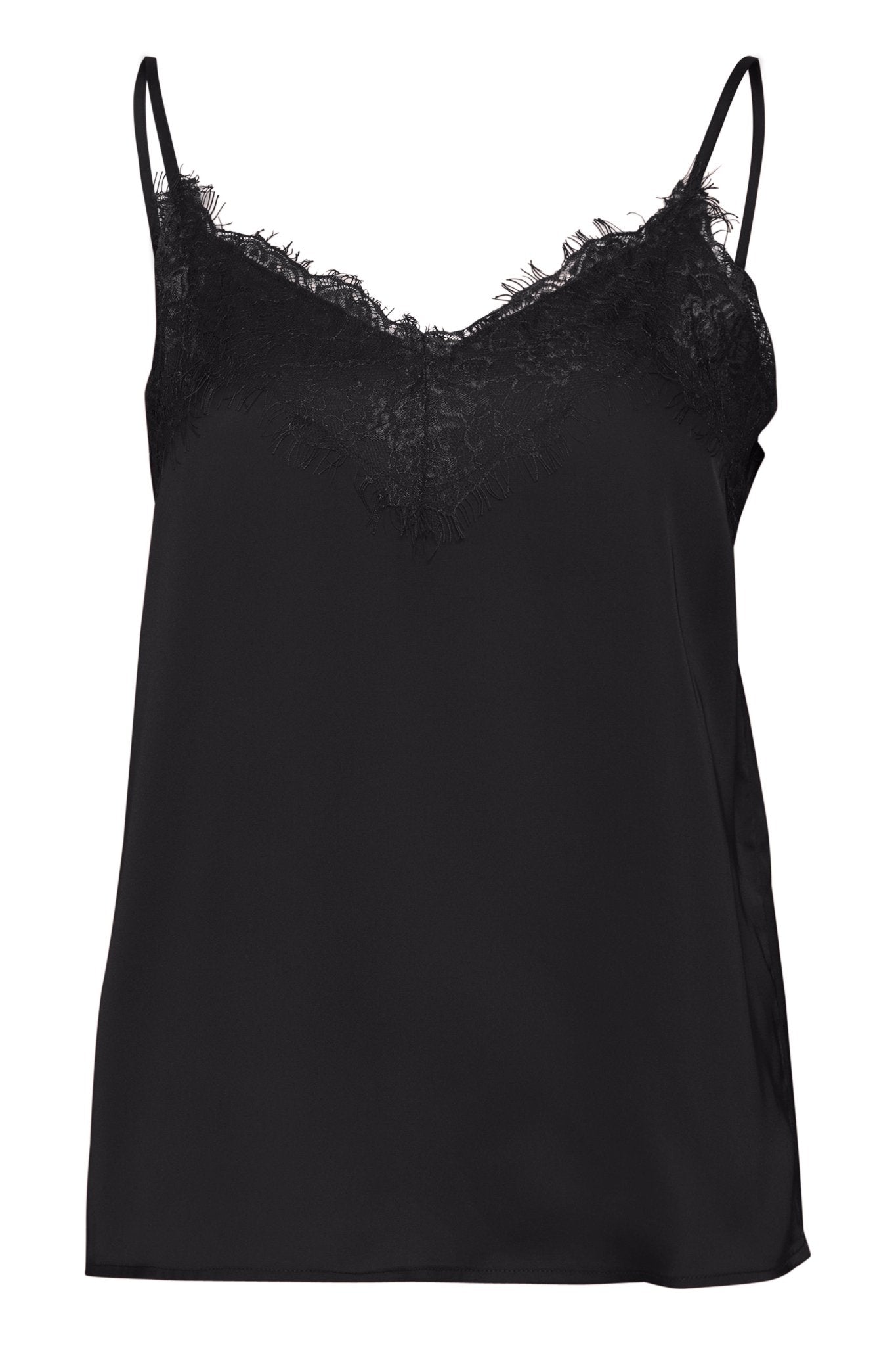 Schwarzes Spitzen - Top mit lockerem Schnitt für Damen - Blossom Hair & Fashion