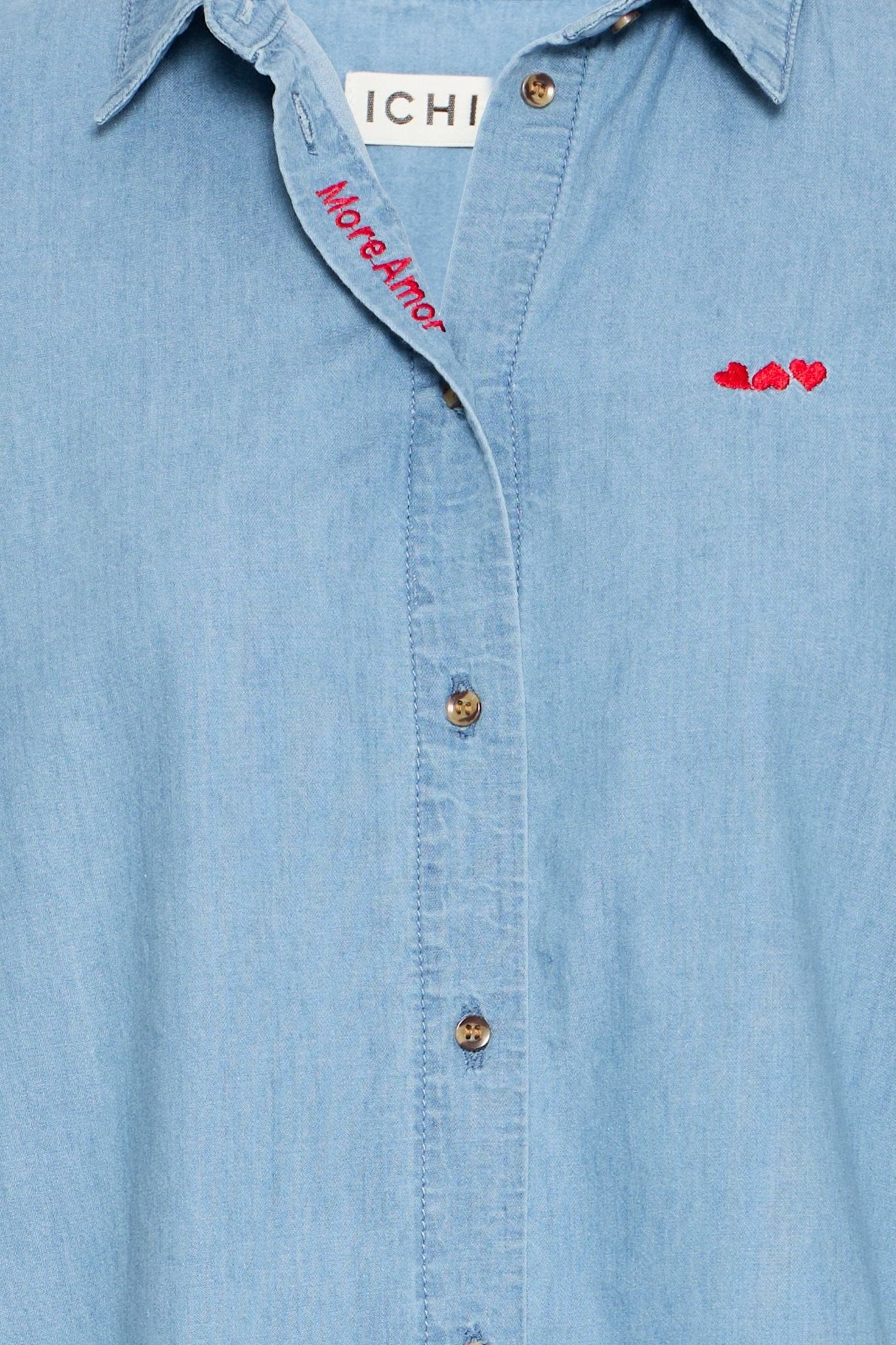 Shirt langarm Denim hellblau - Blossom Hair & Fashion