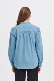 Shirt langarm Denim hellblau - Blossom Hair & Fashion