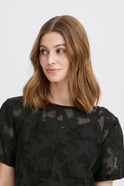 Shirt mit Blumenmuster in Schwarz oder Creme - Blossom Hair & Fashion