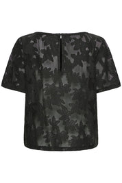 Shirt mit Blumenmuster in Schwarz oder Creme - Blossom Hair & Fashion