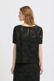 Shirt mit Blumenmuster in Schwarz oder Creme - Blossom Hair & Fashion