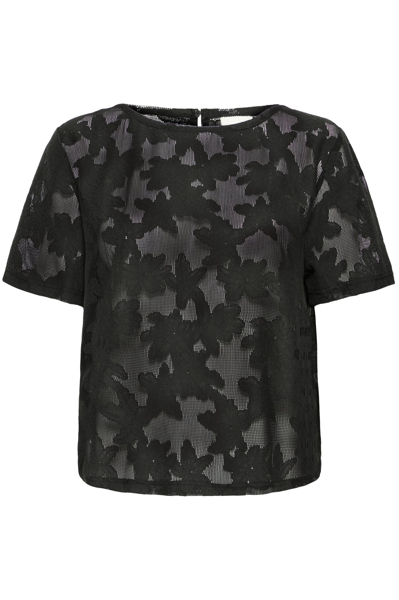 Shirt mit Blumenmuster in Schwarz oder Creme - Blossom Hair & Fashion