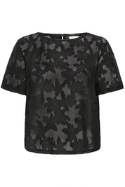 Shirt mit Blumenmuster in Schwarz oder Creme - Blossom Hair & Fashion