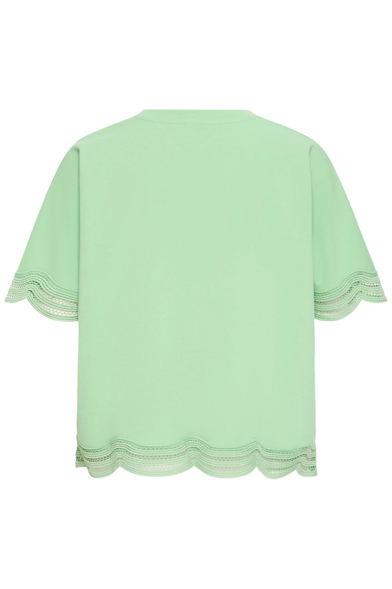 Shirt mit Spitzensaum in Mint oder Weiss - Blossom Hair & Fashion
