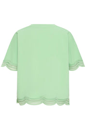 Shirt mit Spitzensaum in Mint oder Weiss - Blossom Hair & Fashion