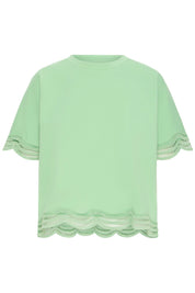 Shirt mit Spitzensaum in Mint oder Weiss - Blossom Hair & Fashion
