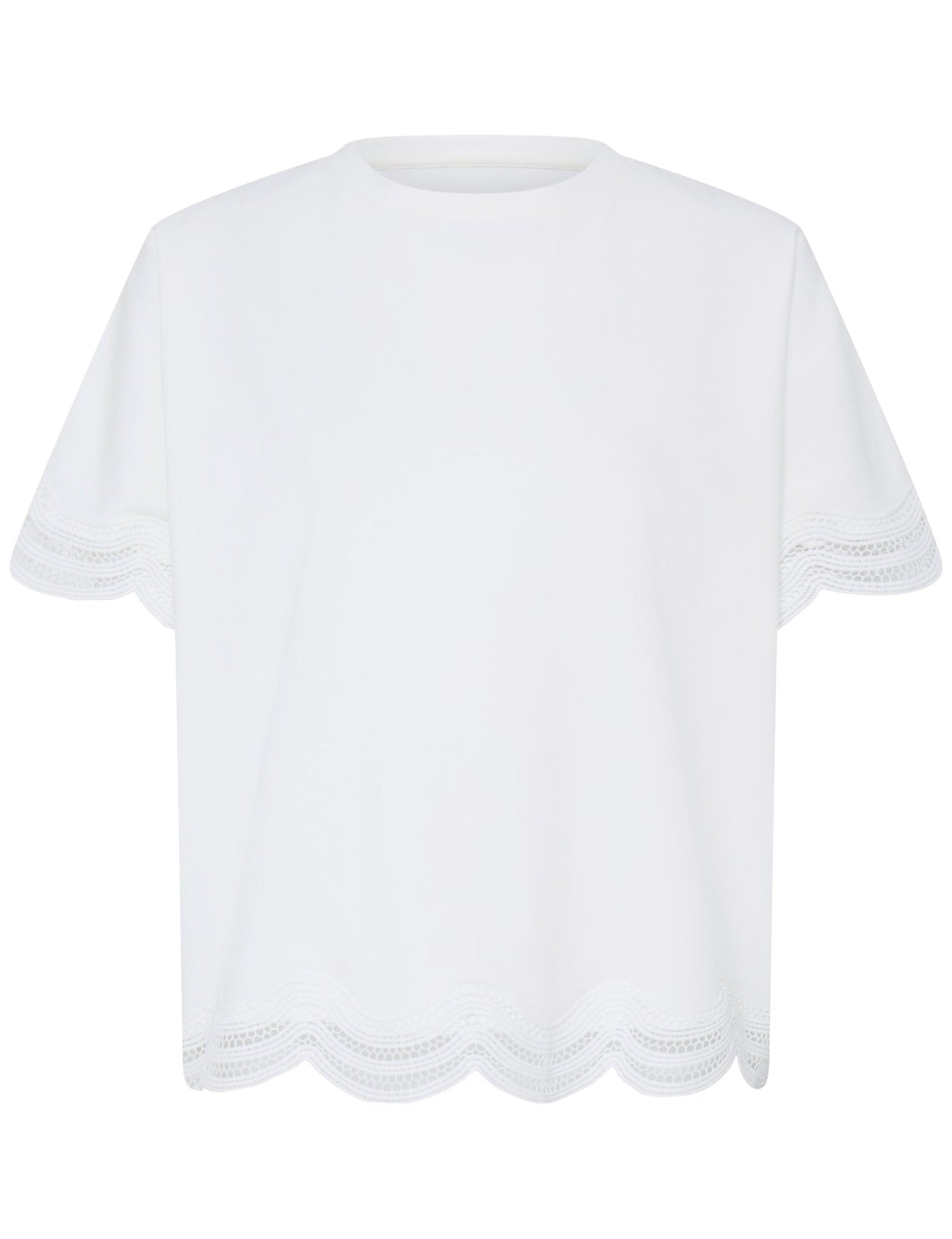 Shirt mit Spitzensaum in Mint oder Weiss - Blossom Hair & Fashion