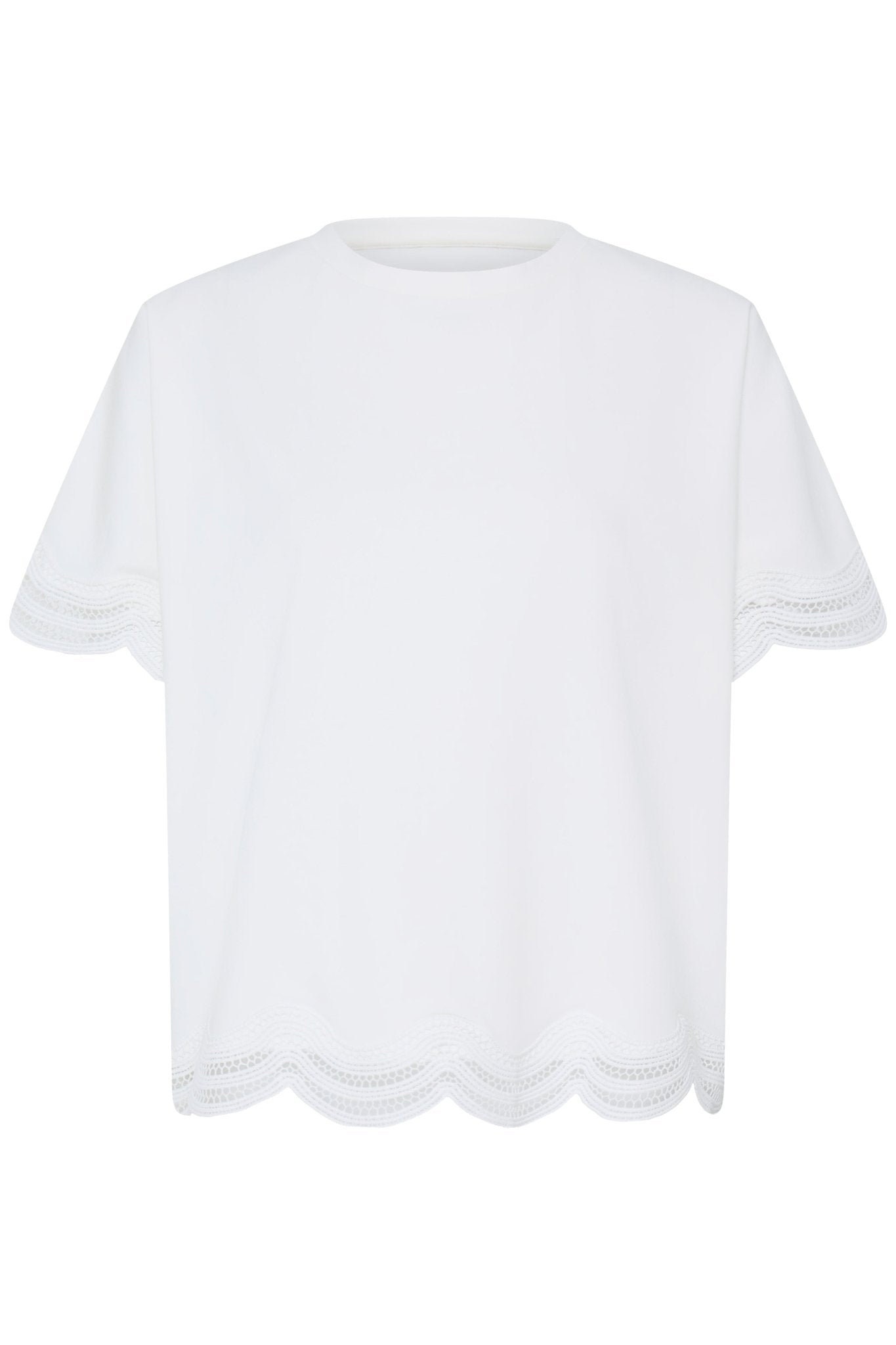 Shirt mit Spitzensaum in Mint oder Weiss - Blossom Hair & Fashion